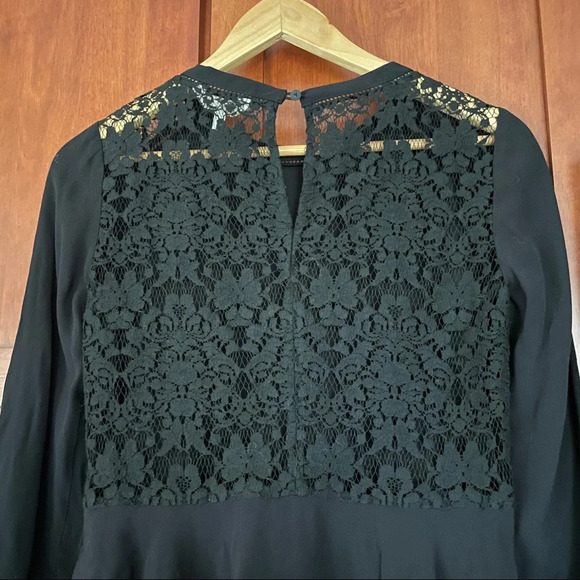 Rebecca Taylor Blouse Black Lace Size 0 - Picture 5 of 9